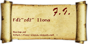 Főző Ilona névjegykártya