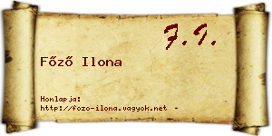 Főző Ilona névjegykártya